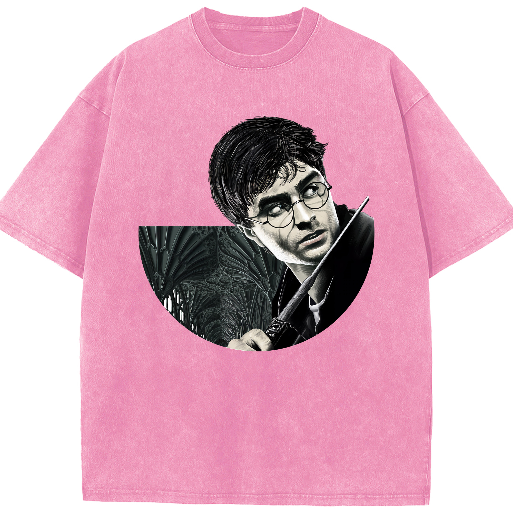 （画像用） Harry Potter ハリー・ポッターシリーズ 綿100% ヴィンテージ風 半袖Tシャツ（フロントプリント）